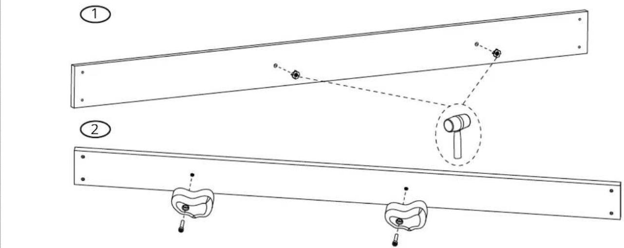 Technical diagram showing two mechanical components with labeled parts and a magnified inset of a cylindrical component.