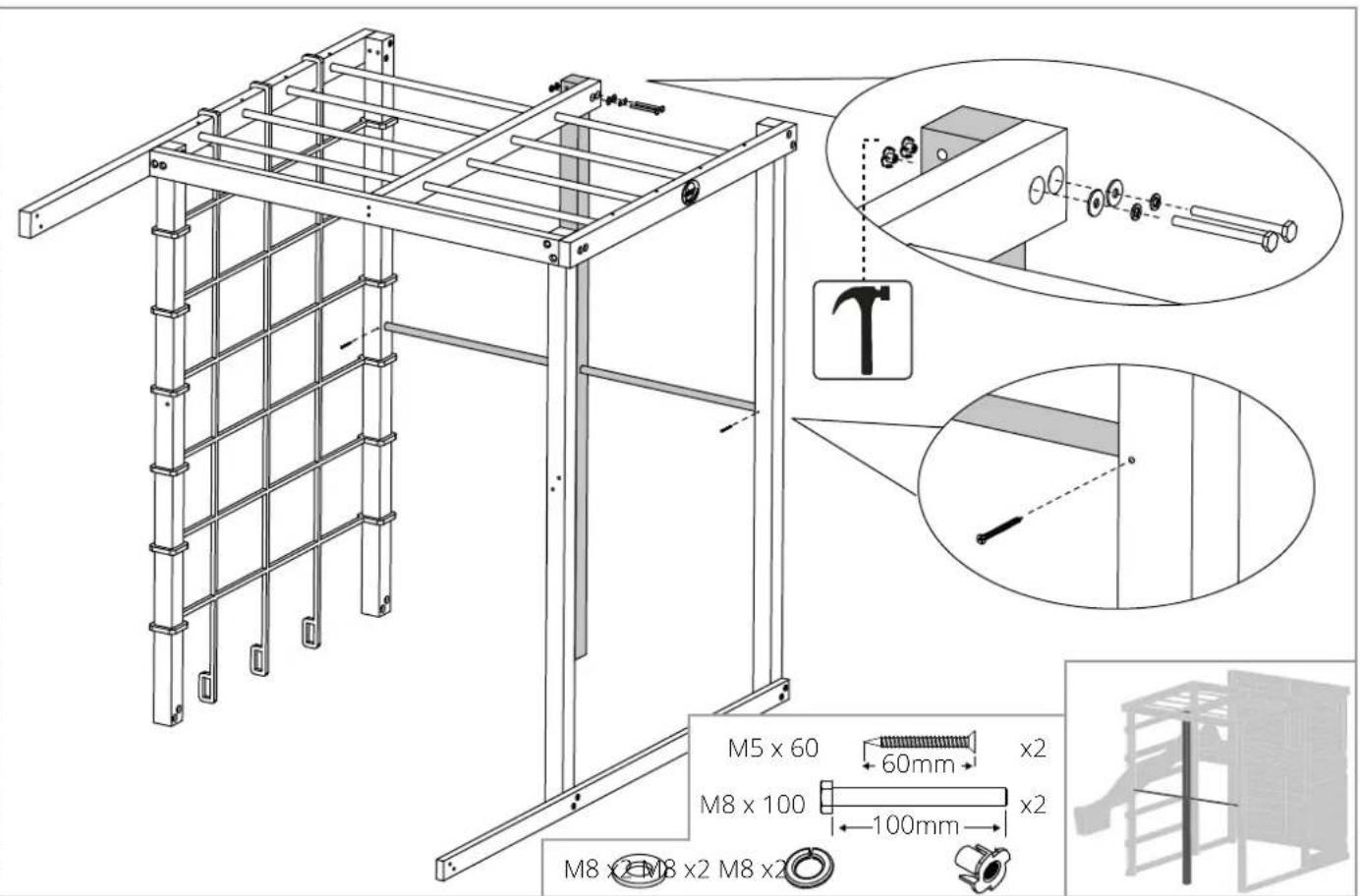 M5 x 60 60mm x2 M8 x 100 100mm x2 M8 x2 M8 x2 M8 x2