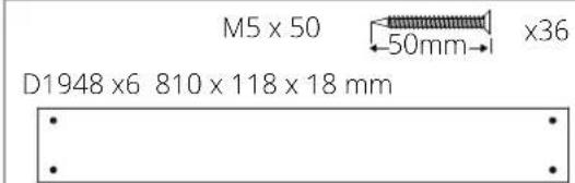 M5 x 50 -50mm x36 D1948 x6 810 x 118 x 18 mm
