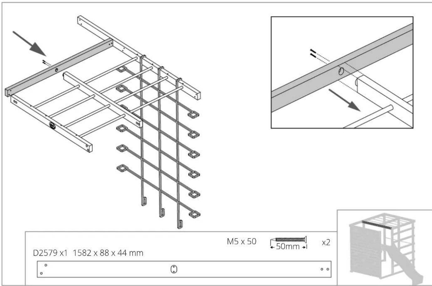 D2579 x1 1582 x 88 x 44 mm M5 x 50 50mm x2