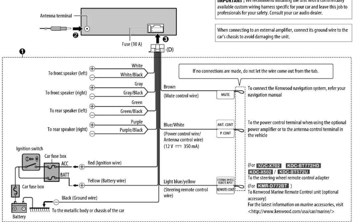 KENWOOD KDC-X502 - INSTALLATION/CONNECTION - 1