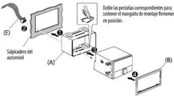 KENWOOD DPX523BT - Instalación de la unidad (montaje en el tablero) - 1
