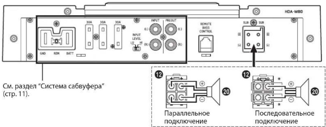 ALPINE HDA-V90 - Базовая схема соединений для HDA-M80 - 2