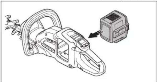 HUSQVARNA 322iHD60 - De accu installeren - 2