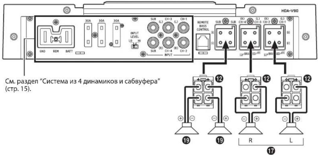 ALPINE HDA-F60 - CnCTema n3 2 duHaMnKOB u 2 ca6ByepepOB (MONO) (MOCTOBbie coeHHeHna) - 1