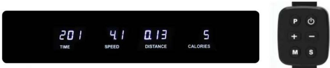 201 4.1 0.13 5 TIME SPEED DISTANCE CALORIES P + - M S