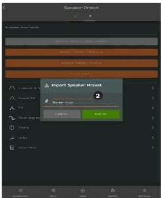 Speaker Preset Import Speaker Preset Speaker Input OK Cancel