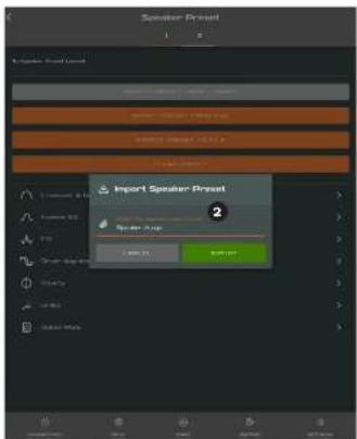 Speaker Preset Import Speaker Preset Speaker Help OK Cancel