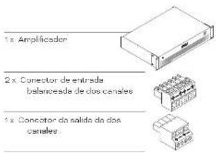 1x Amplificador 2x Corrector de entrada balanceada de dos canales 1x Corrector de salida de dos canales