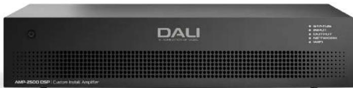 DALI ENERGY STORAGE STATUS INPUT OUTPUT NETWORK WiFi AMP-2500 DSP / Custom Insulation Amplifier
