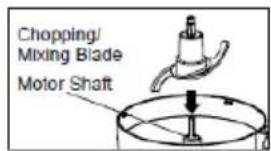 Chopping/ Mixing Blade Motor Shaft