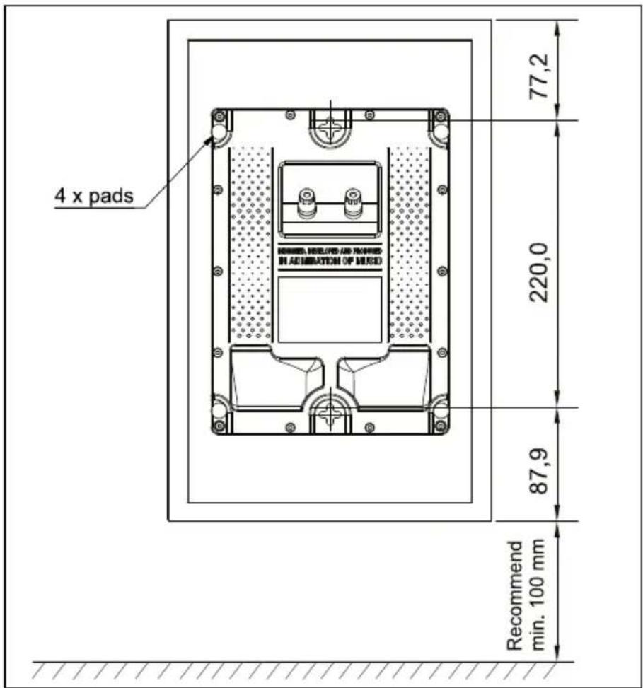 4 x pads 77,2 220,0 87,9 Recommend min. 100 mm
