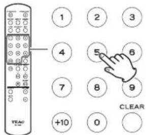 TEAC PD-505T - Utilisation des touches numériques pour sélectionner la piste à lire - 1