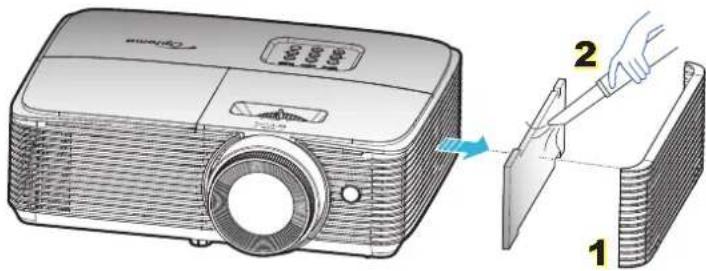 OPTOMA EH339 - Nettoyer le filtre à poussière - 1