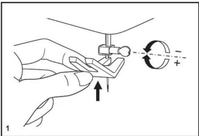 Diagram illustrating a mechanical or electrical procedure with labeled components and directional arrows, including a plus sign and rotational arrow.