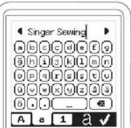 Singer Sewing a b c d e f g g h i j k l m n o p q r s t u ü v y x y z 3 ä ö , . _ A a 1 a ✓