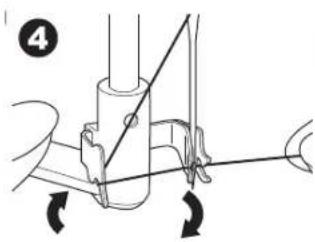 Technical diagram showing mechanical assembly with labeled components and directional arrows indicating motion or force