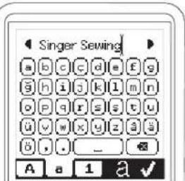 Singer Sewing a b c d e f g g h i j k l m n o p q r s s t u ü v w x y z ä ä ö , · - → A a 1 a ✓