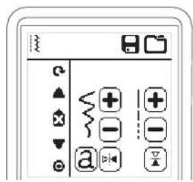 Screenshot of a software toolbar with icons for menu, function keys, and control buttons