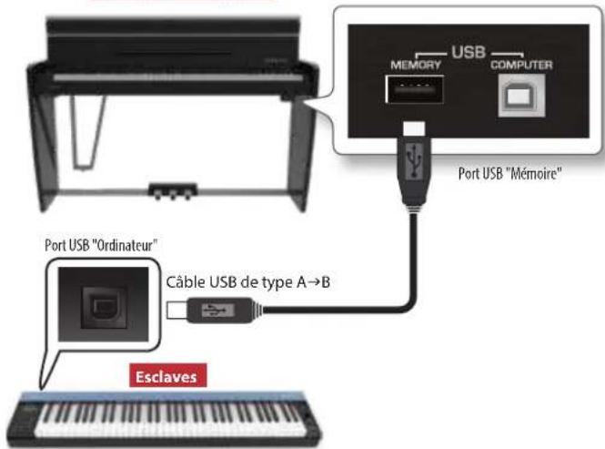 Dexibell VIVO H10MG - Connexion de VIVO H10 MG à un clavier MIDI USB (fonction hôte USB) - 1