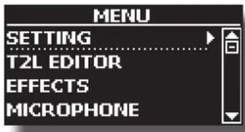 Dexibell VIVO H10MG - Appuyez sur le bouton [MENU]. - 1
