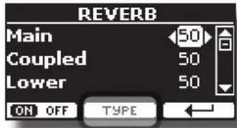 Dexibell VIVO H10MG - Changement du type de réverbération - 1