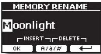 Dexibell VIVO H10MG - Renommer une mémoire - 2