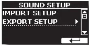 Dexibell VIVO H10MG - Exportation d'un jeu de sons ("EXPORT SETUP") - 2
