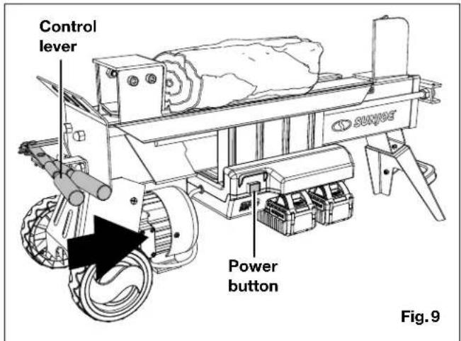 Control lever Power button Fig. 9