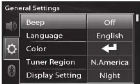 JVC KD-MR305BTS - Configuración de los ajustes generales - 2