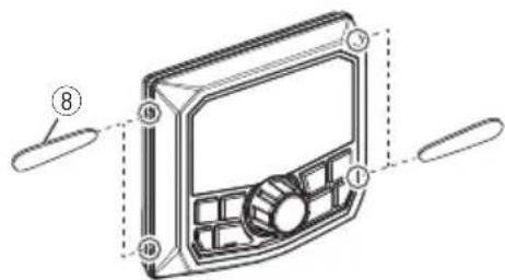 Technical diagram of a car air conditioner unit with labeled parts and numbered annotations