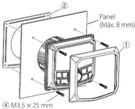 Panel (Máx. 8 mm) ① ② ④ M3.5 × 25 mm