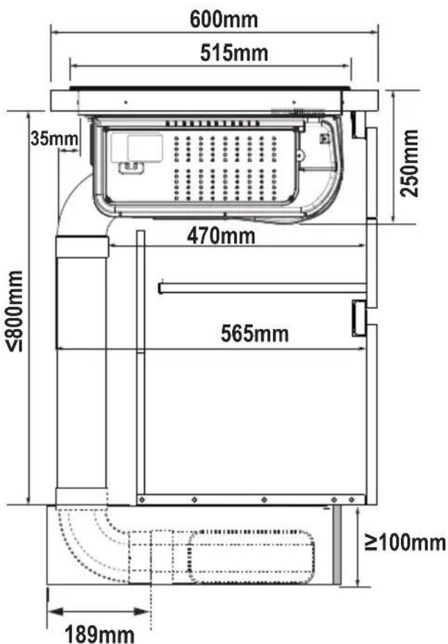 600mm 515mm 35mm 250mm ≤800mm 470mm 565mm ≥100mm 189mm