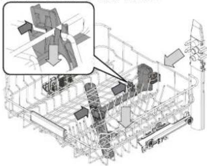 Technical diagram of a mechanical assembly with labeled components and an inset magnified view showing internal structure details.
