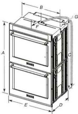 WHIRLPOOL WOES5030LZ - Dimensions du produit – Fours doubles - 1
