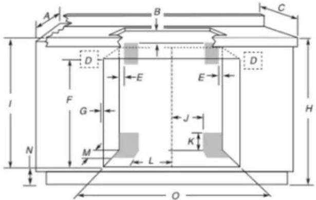WHIRLPOOL WOED5027LZ - Dimensiones de recorte para hornos instalados bajo la superficie de cocción - 3