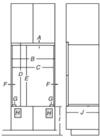 WHIRLPOOL WOES5027LZ - Cabinet Dimensions - Double Ovens, Flush Installations - 2