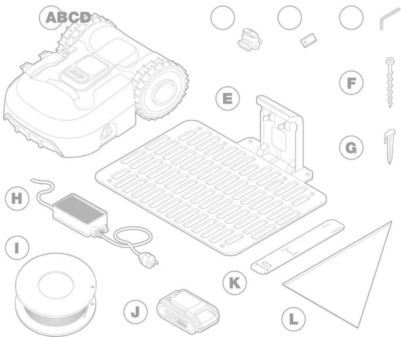 WORX Landroid S300 WR130E - CONTENU DU CARTON - 1