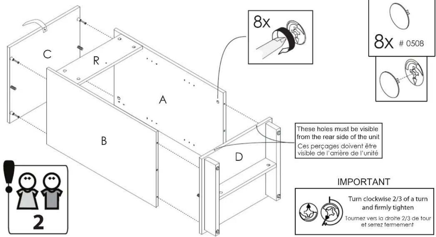 Nexera 102337 - Install 4 push bolts # 2200 on the panel D Installez 4 boulons # 2200 sur le panneau D - 4