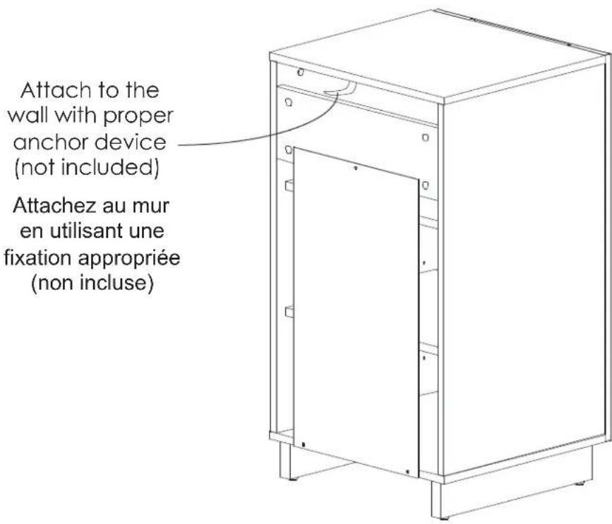 Nexera 102337 - Use the safety device # HH510 to secure your unit to the wall Utilisez l'attache de sécurité # HH510 pour attacher votre meuble au mur - 1