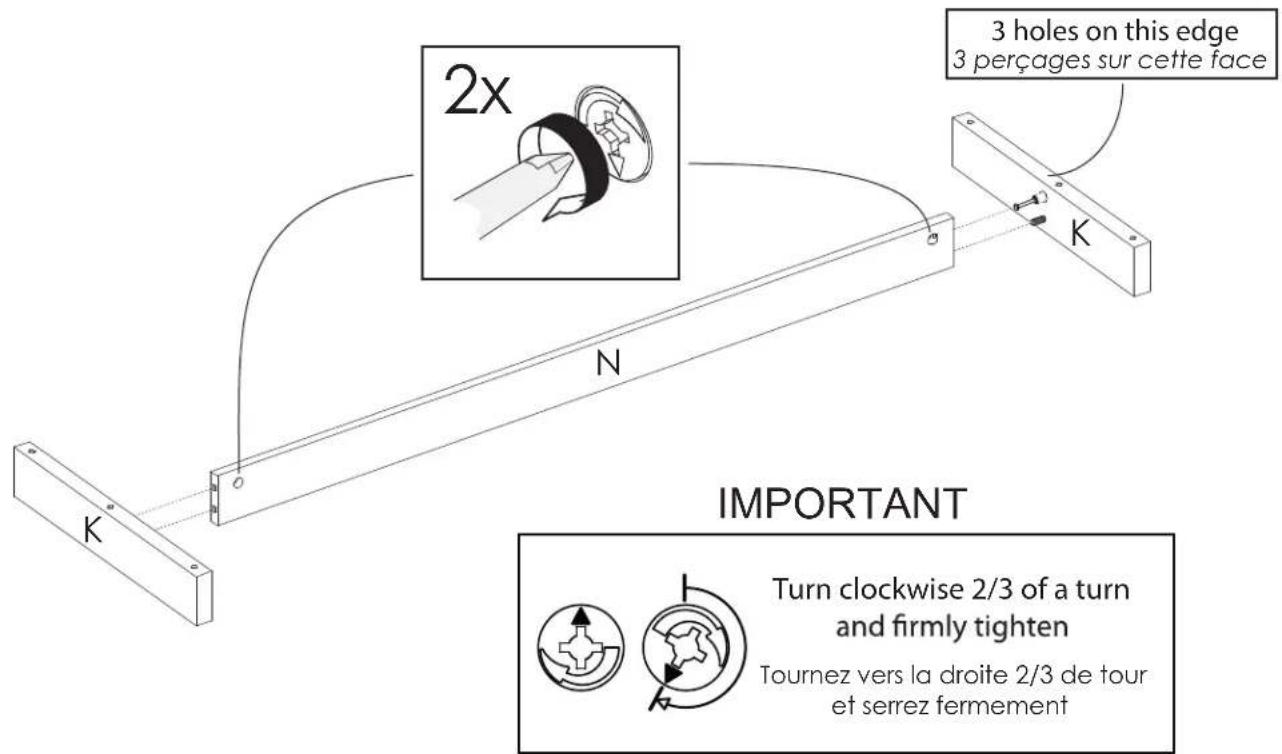 Nexera 102803 - Install the 16 push bolts # 2200 and the 10 wood dowels # 0207 Installez les 16 boulons # 2200 et les 10 goujons de bois # 0207 - 3