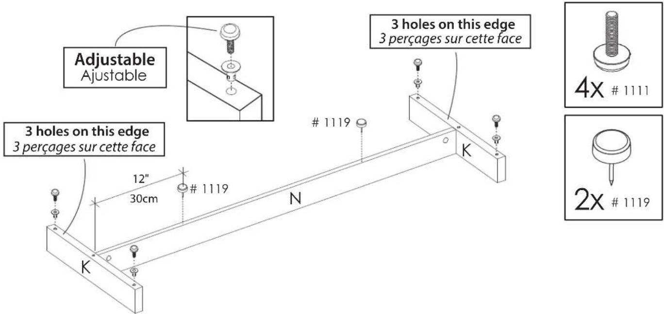 Nexera 102803 - Install the 16 push bolts # 2200 and the 10 wood dowels # 0207 Installez les 16 boulons # 2200 et les 10 goujons de bois # 0207 - 4