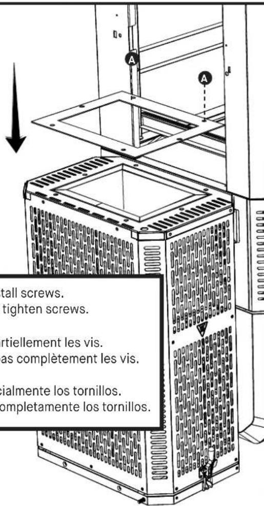 tall screws. tighten screws. rtiellement les vis. as complètement les vis. ialmente los tornillos. completamente los tornillos.