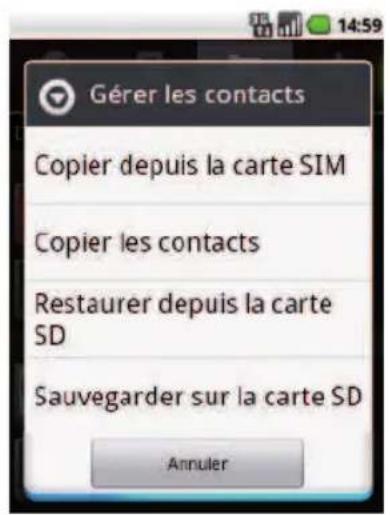 SFR STARSHINE - COMMENT IMPORTER LES CONTACTS DE LA CARTE SIM ? - 3