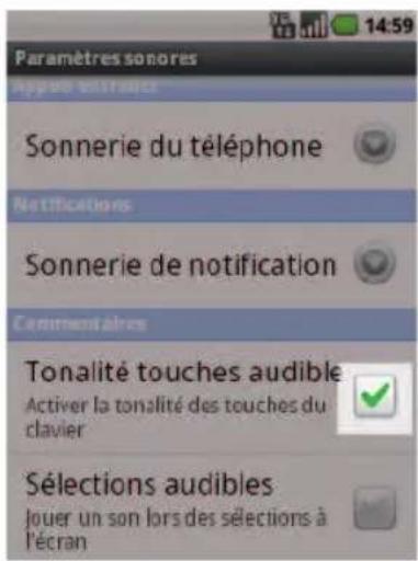 SFR STARSHINE - Comment désactiver le BIP des touches ? - 3