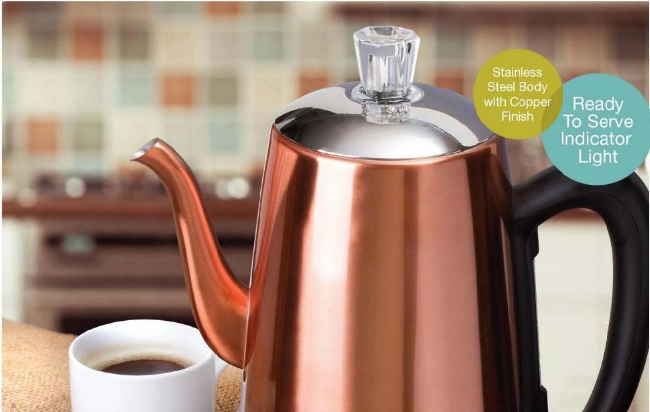 Euro Cuisine PER12 - Cafetière à percolation 8/12 tasses - 1