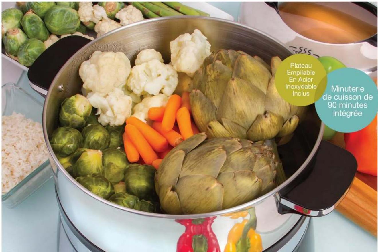 Euro Cuisine FS3200 - Cuiseur vapeur électrique en acier inoxydable - 1