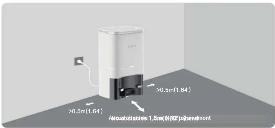 EZVIZ RE5 Plus - Connectez l'alimentation électrique à la station de vidage automatique - 1