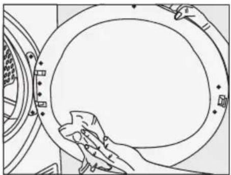 BEKO B5T68247W2 - Pluizenfilter (interne en externe filters) / Reiniging van de binnenzijde van de deur - 7