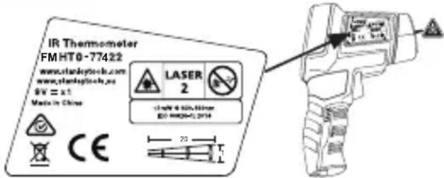 STANLEY FatMax FMHT0-77422 - Za večje udobje in varnost so na laserju naslednje nalepke. - 4